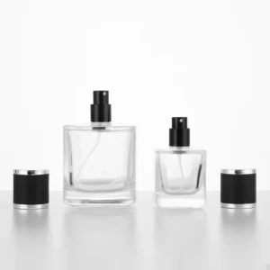 Transparent Empty Glass Perfume Spray Bottle with Custom Box Packaging