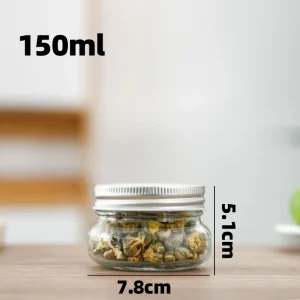 Transparent Food-Grade Glass Storage Jar with Moisture-Proof Seal for Dry Fruit and Honey