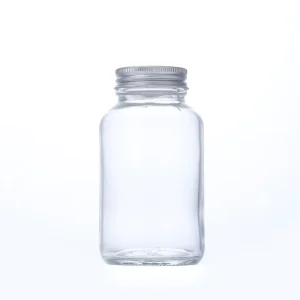 Transparent Frosted Glass Medicine Bottle for Tablets Capsules and Powder