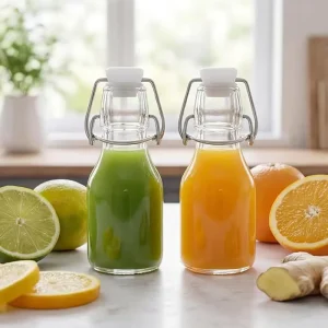Transparent Fruit Wine Bottle sealed Enzyme Bottle Milk Juice Bottle Household Oil Bottle Buckle sealed Glass Bottle