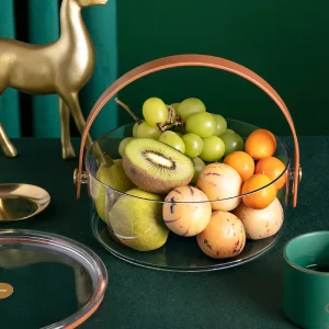 Transparent Fruit and Snack Organizer Box with Compartment and Sealed Lid