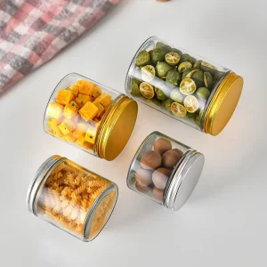 Transparent Glass Airtight Jars Kitchen Storage Grains Cereals Canning Bottles Mechanical Blown Straight Round Sealed