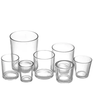 Transparent Glass Aroma Candle Jars with Bamboo Metal Lids 40ml-730ml for Christmas Decorations