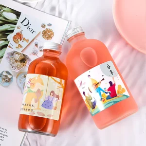 Transparent Glass Bayberry Wine Bottle for Fruit Wine Milk Tea Coffee and Juice