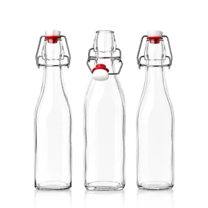 Transparent Glass Bottle Clip Closure for Vegetable Juice, Fruit Wine and Cold Drinks
