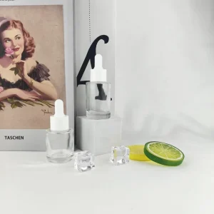 Transparent Glass Dropper Bottle 20 30 50 60 80ml for Hair Care Essential Oil & Skin Care Serum with Pump Sprayer