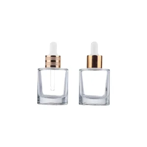 Transparent Glass Essence Dropper Bottle Emulsion Cosmetic Glass Bottle 30ml Glass Essence Dropper Bottle