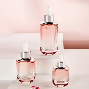 Transparent Glass Essence Lotion Shoulder Cover Dropper Bottle for Essential Oil Cosmetic Subpackaging YX109
