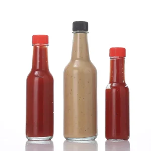 Transparent Glass Ketchup Bottle Food Spice and Salad Sauce Empty Bottles for Chili Sauce or Salad Dressing