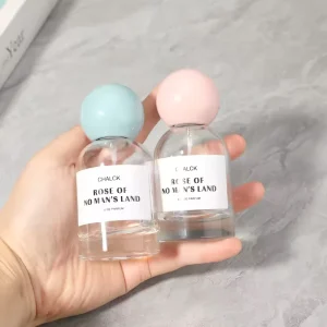 Transparent Glass Replacement Perfume Spray Bottle with Color Ball Cover 30ml 50ml