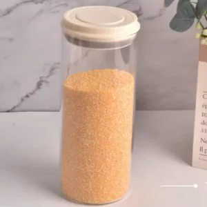 Transparent Glass Storage Container with Flip-Top Lid, Microwave Safe and Airtight