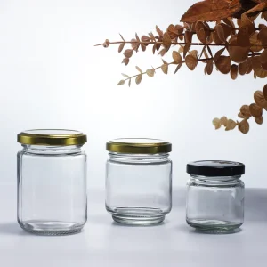 Transparent Glass Storage Jar 25ml 200ml Cylinder with Aluminum Screw Cap for Snacks Pickles Jam Honey and Sugar