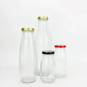 Transparent Glass Yogurt and Fresh Milk Bottles Various Capacities Heat-Resistant