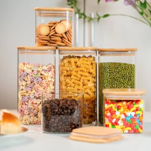 Transparent High Borosilicate Glass Food Storage Jar With Sealed Lid Moisture proof Storage Container Food Grade
