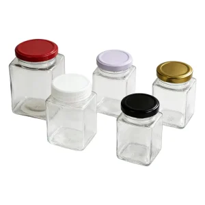 Transparent Honey Glass Jar 100ml 200ml 500ml 730ml with Metal Lid