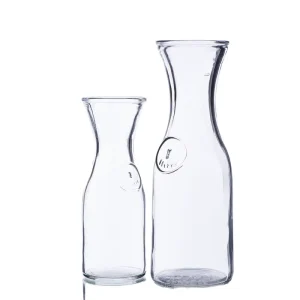 Transparent Large-Mouth Glass Beverage Bottle with Hot-Stamped Surface, 350ml 500ml and 1000ml, for Milk Tea