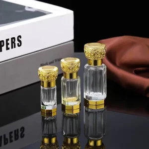 Transparent Roller Bottle 3ml 6ml 12ml Glass Roll on Perfume Oil Attar With Zamac Cap Glass Drop