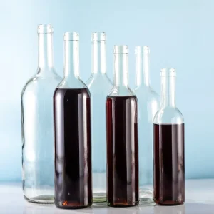 Transparent Round Empty High White Glass Wine Bottles for Red Wine 375ml 500ml 750ml 1L 1.5L