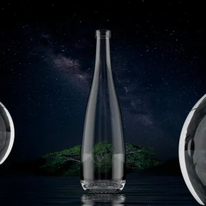 Transparent Round Glass Juice Bottle with Drop Shoulder and Cork for Cold Brew Coffee Custom Logo