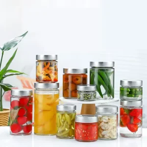 Transparent Round Glass Sealed Canning Jar for Honey and Jam