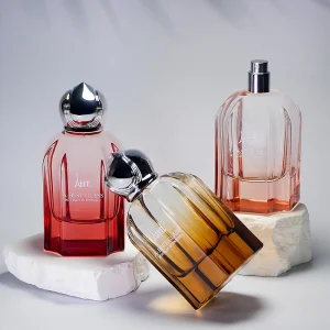 Transparent Round Glass Spray Bottle 100ml with Pump Sprayer and Color Painting