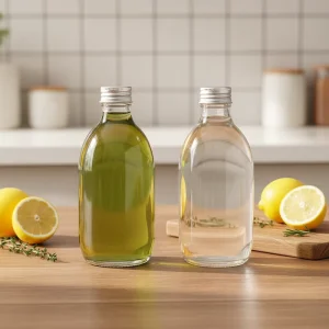 Transparent Round Juice Glass Bottles with Aluminum Caps for Milk and Juice Packaging