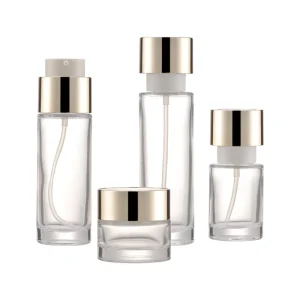 Transparent Set Packaging Skin Care Bottle Face Cream clear Glass Bottle Container for Face Body Cream a Set of Packing