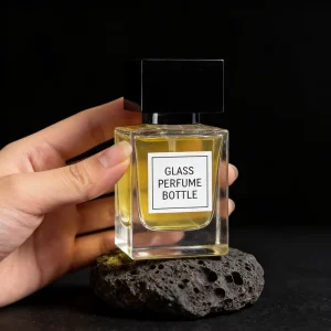 Transparent Square 30ml Glass Perfume Bottle with Screw Cap, Factory Direct