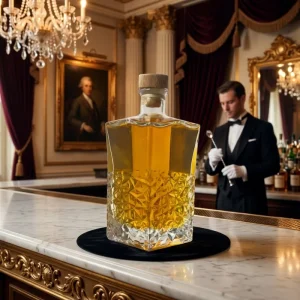 Transparent Square Flint Glass Bottles with Cork for Vodka, Tequila, Whisky and Wine, 350ml 500ml 700ml