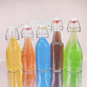 Transparent Square and Round Beverage Bottles for Wine Oil Soy Sauce with Caps