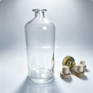 Transparent Straight Glass Wine Bottle Empty Beverage Glass Bottle with Multiple Lids Custom Printing Available