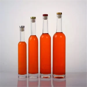 Transparent Super Flint Glass Liquor Wine Bottles 200ml 375ml 500ml 750ml 1000ml Capacity Cork Screen Printing Custom Logo CE