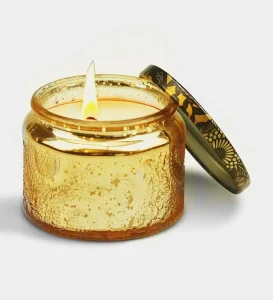Transparent Tea-Embossed Glass Candle Jar Canister for Aromatherapy Candles