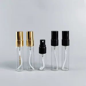 Transparent Travel 5ml 8ml Refill Glass Cologne Sample Vials Small Perfume Spray Bottle with Gold Cap