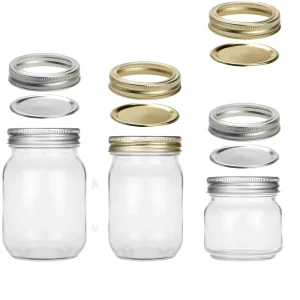 Transparent Wide Mouth Glass Mason Jar for Food Storage and Jam with Screw Lid