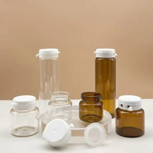 Transparent and Amber Wide-Mouth Glass Cream and Mask Jars