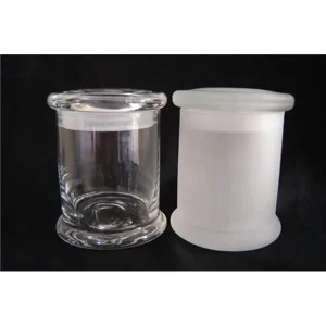 Transparent and Frosted Metro Glass Candle Holder Jar