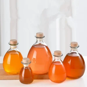 Transparent or Frosted Flint Glass Liquor Bottle 100ml 250ml 380ml 500ml 750ml for Wine Vodka Tequila and Fruit Wine with Cork