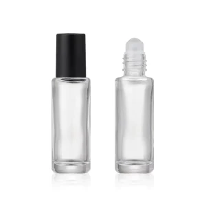 Travel 7ml Clear Glass Lip Gloss Roll on Essential Oil Roller Bottle