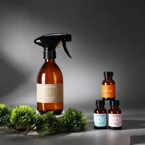 UV-Blocking Amber Glass Spray Bottle 30ml 50ml 300ml 500ml Recyclable Empty Container for Household Cleaning and Air Freshener
