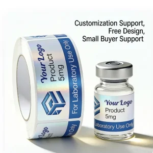 UV Printed Custom Vial Bottle Sticker Packaging Peptide Labels for 3ml 5ml 10ml Glass Vials