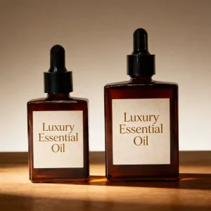 UV Protection Amber Flat Square Essential Oil Glass Bottle 30ml 50ml 100ml for Luxury Cosmetic Use