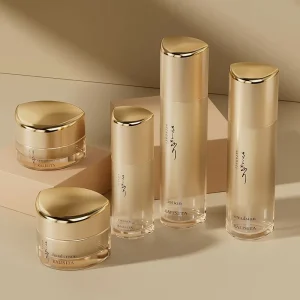 Unique 30 50 g 40 100 120 ml Empty Skincare Lotion Toner Cream Glass Gold Cosmetic Bottle Packaging Set With Serum Pump