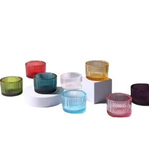 Unique Candle Containers Empty Luxury Frosted Black Clear Amber Glass Candle Jars Glass Candle Vessels