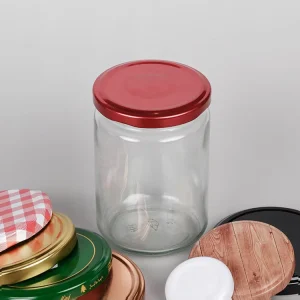 Unique Canning Jars Bulk Glass Canning Jars 16 Ounce 500ml Round Shape Salsa Salad Jelly Jam Glass Honey Jar With Deep Metal Lid