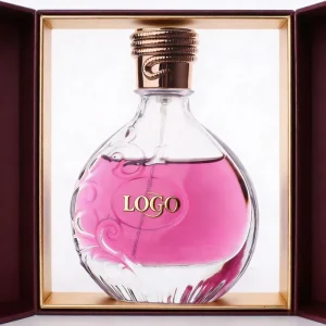 Unique Round Engraved Flower Perfume Bottle Packaging 80ml Clear Fragrance High Quality Glass Perfume Bottle