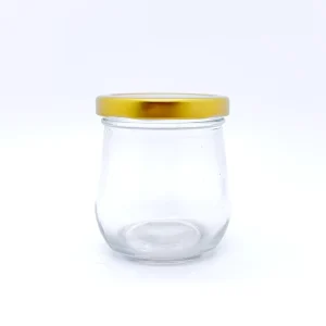 Unique Shape clear 6oz 200ml Glass Honey Bird Nest Jar Jam Jar Pickles Bottle With Metal Cap