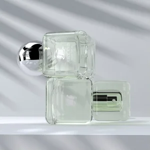 Unique-Shaped Empty Glass Perfume Bottles with Fragrance Sprayer