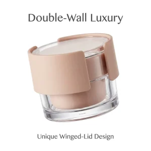 Unique Winged Lid Elite 30g Double Wall Skincare Jar In Stock Fast Shipping Luxury Transparent Cream Pot For Eye Cream