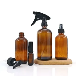 Urgent Order Amber Boston Round Glass Bottle Empty Clear Glass Essential Oil Bottle with Dropper